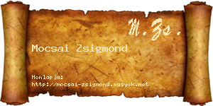 Mocsai Zsigmond névjegykártya